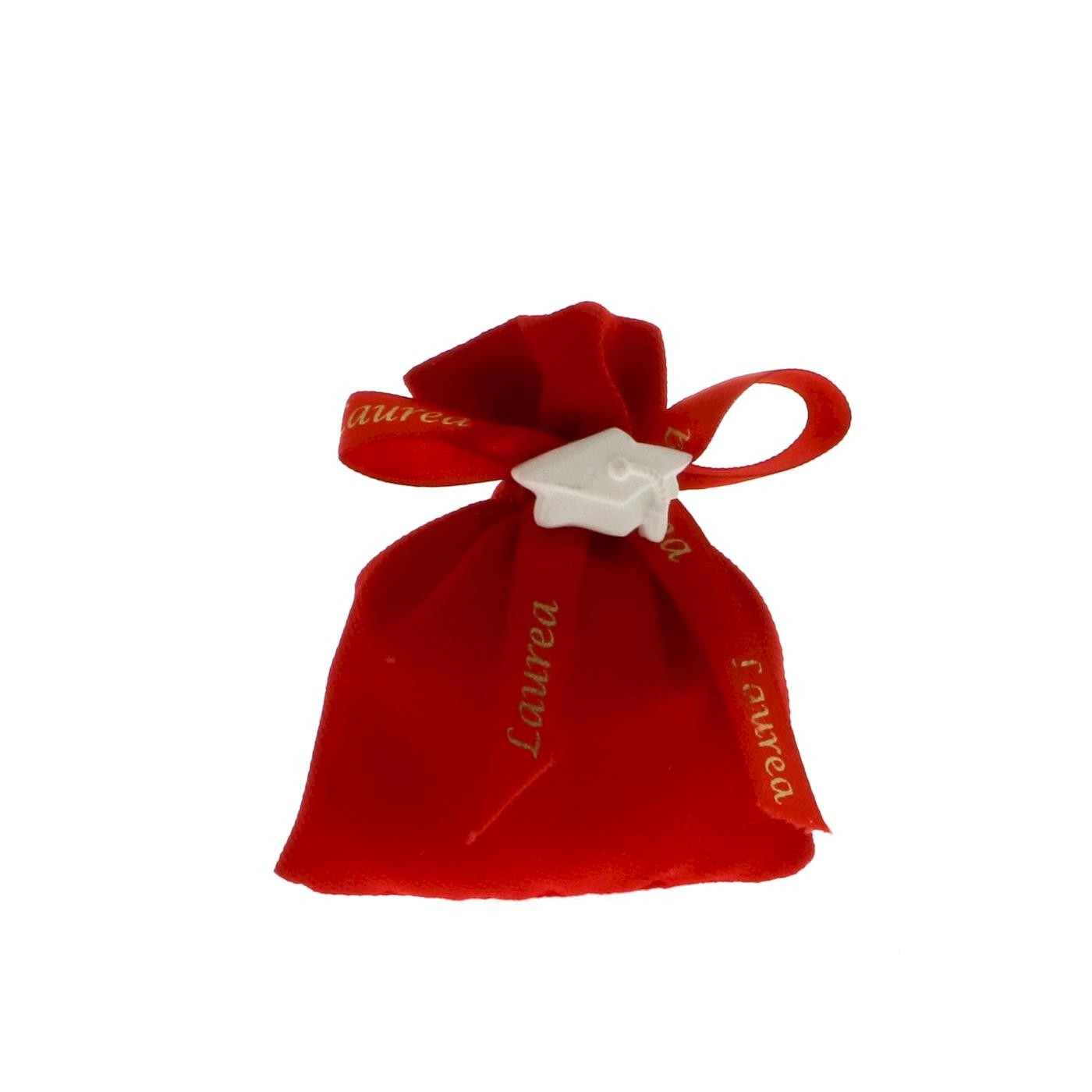 sacchetto crepella rossa con applicazione